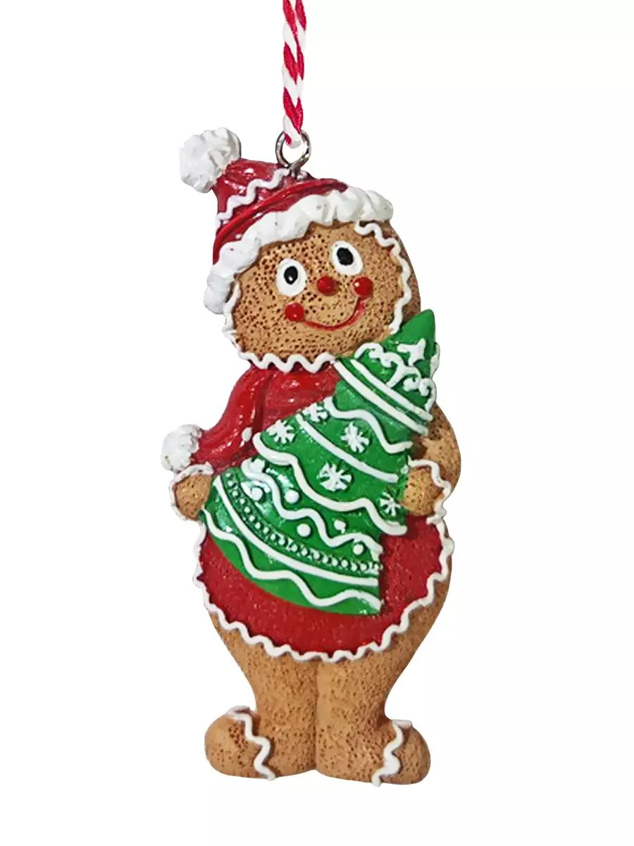 Новогоднее подвесное украшение из полирезины / 8x3,7x1,3см 94578