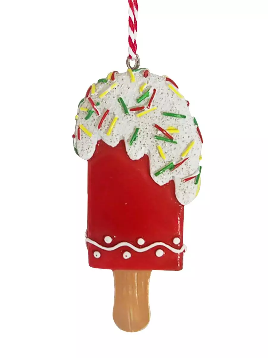 Новогоднее подвесное украшение из полирезины / 8x4x1,5см 94579