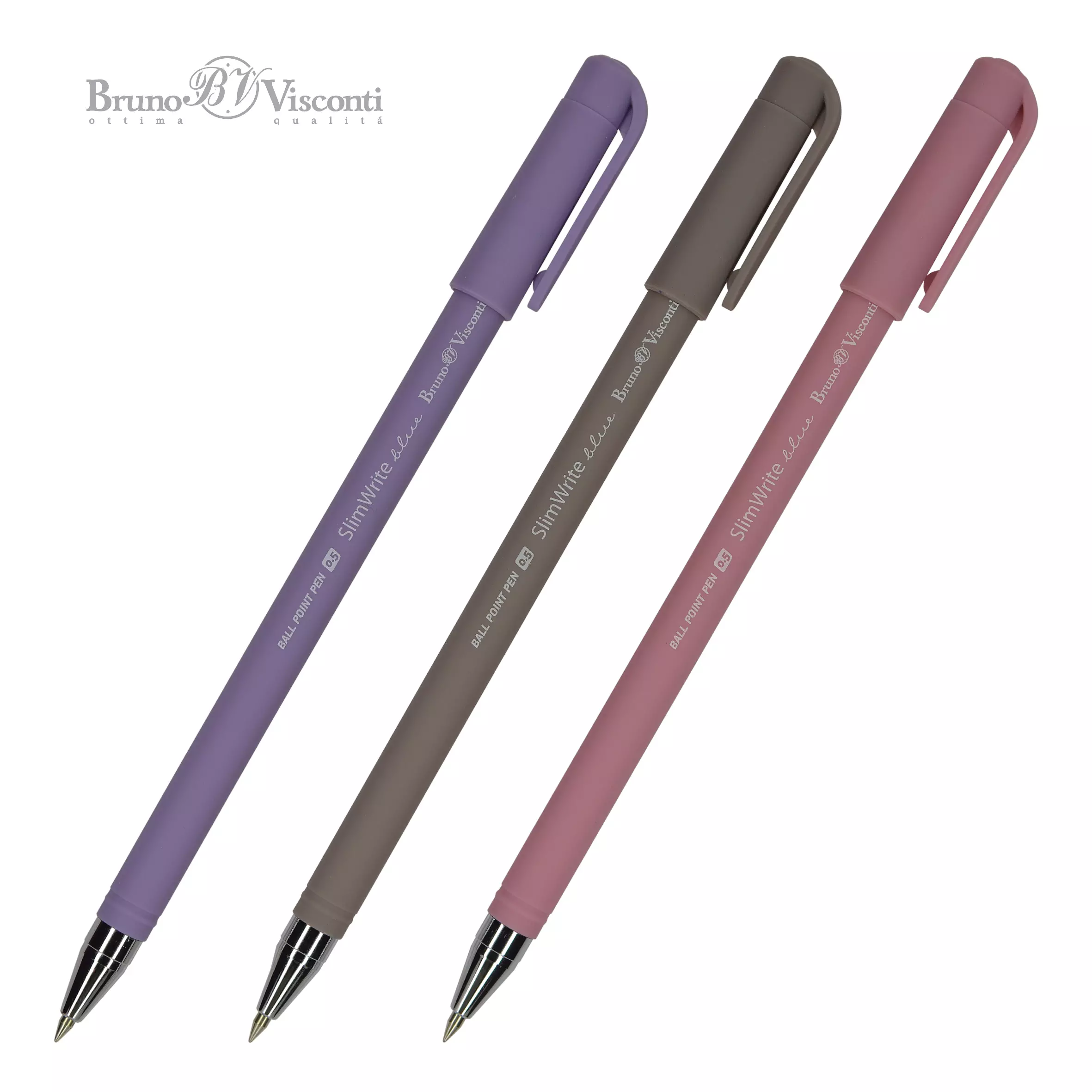 Шариковая ручка BrunoVisconti SlimWrite.RIO, 0.5 мм, синяя (3 цвета корпуса)