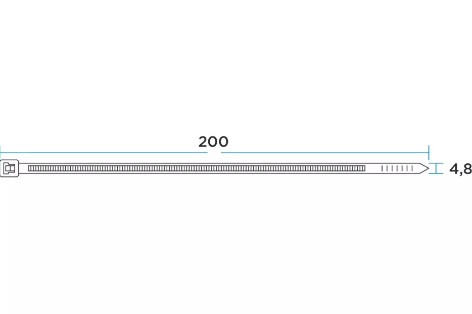 Хомуты нейлоновые 4,8х200мм 100шт белый REXANT 07-0200-5