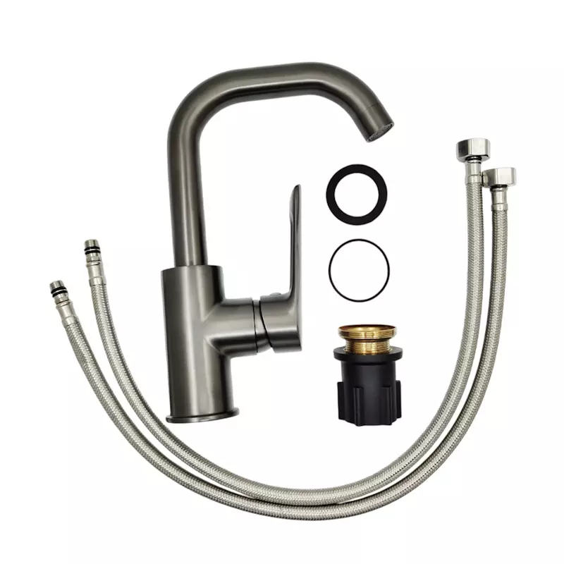 Смеситель для раковины, высокий поворотный излив, графит ESKO Lagos Gun Metal LG26MGM