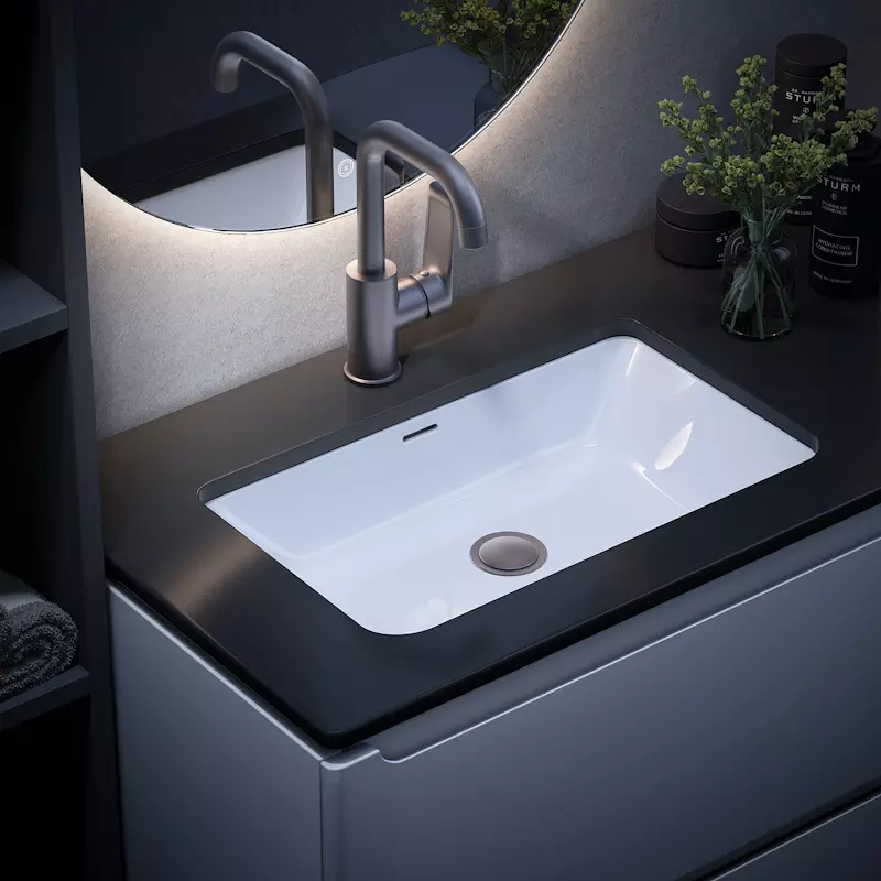 Смеситель для раковины, высокий поворотный излив, графит ESKO Lagos Gun Metal LG26MGM