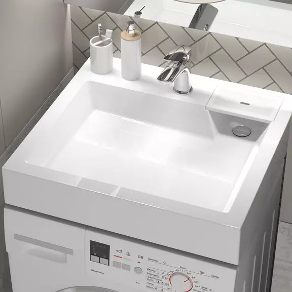 Раковина над стиральной машиной 60x55х10 см Reflexion Delta RX6055DE в комплекте сифон и крепёж