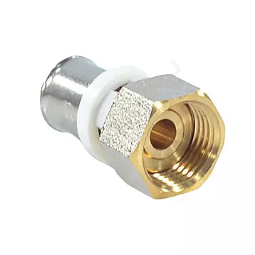 Пресс муфта переходная с накидной гайкой 16х1/2&quot; никель STI