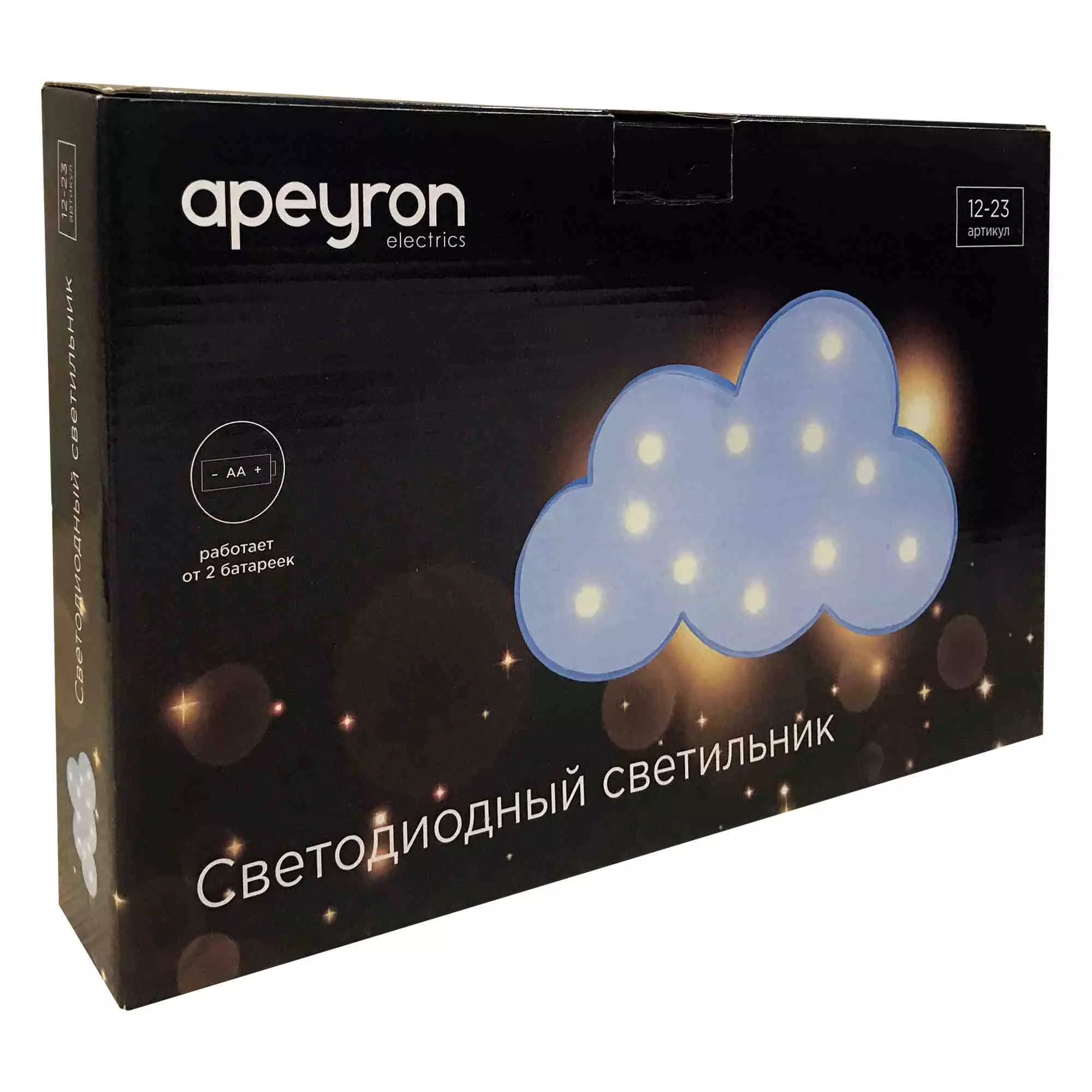 Ночник Облако питание от 2 батареек АА Apeyron 12-23