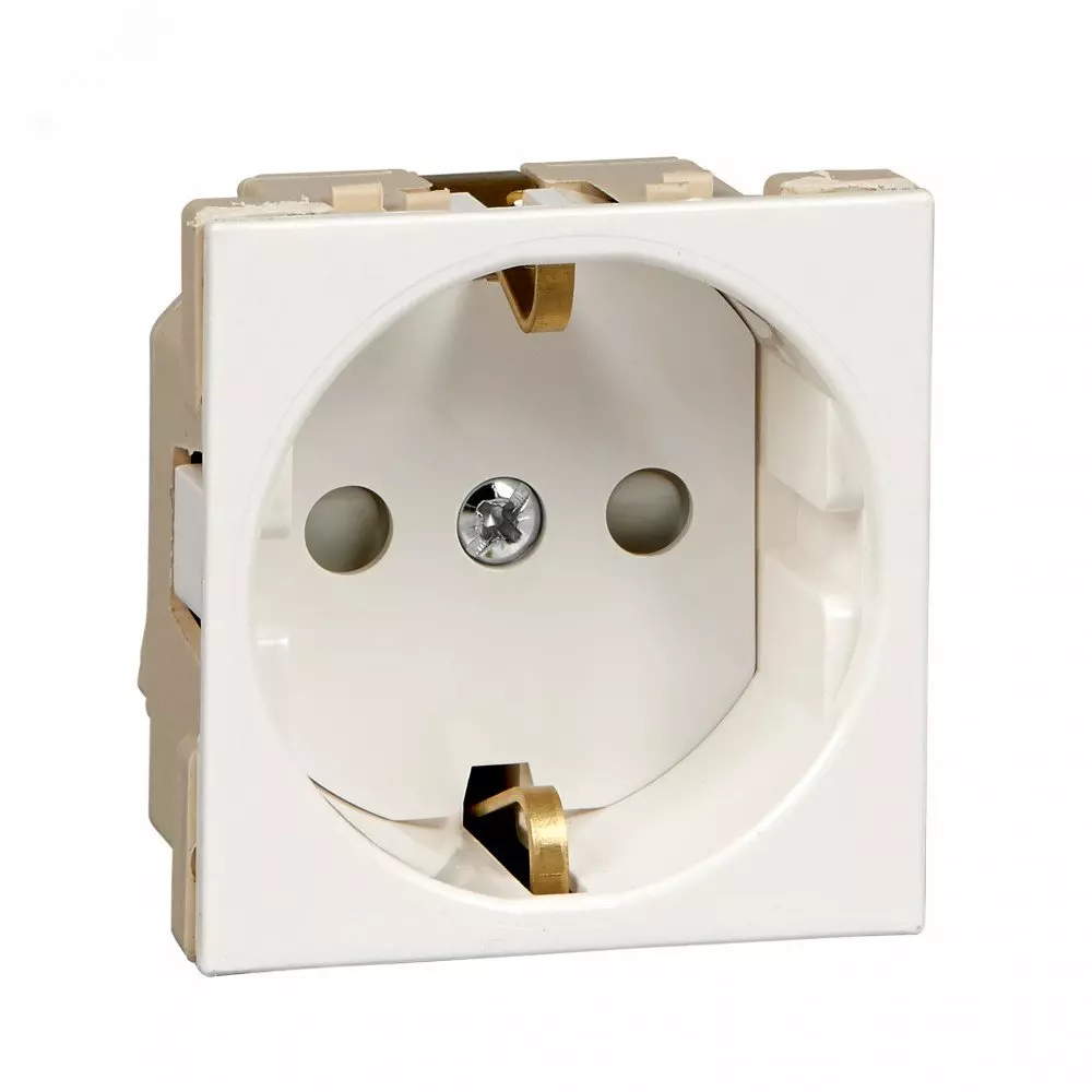 Розетка с заземлением 45х45 для кабель-канала ПВХ 100x50 мм белый