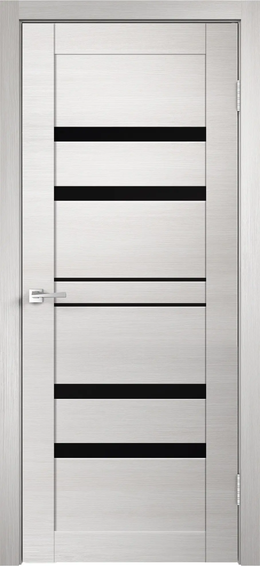 Дверь VellDoris Linea 6 ДО дуб белый поперечный черное 600*2000