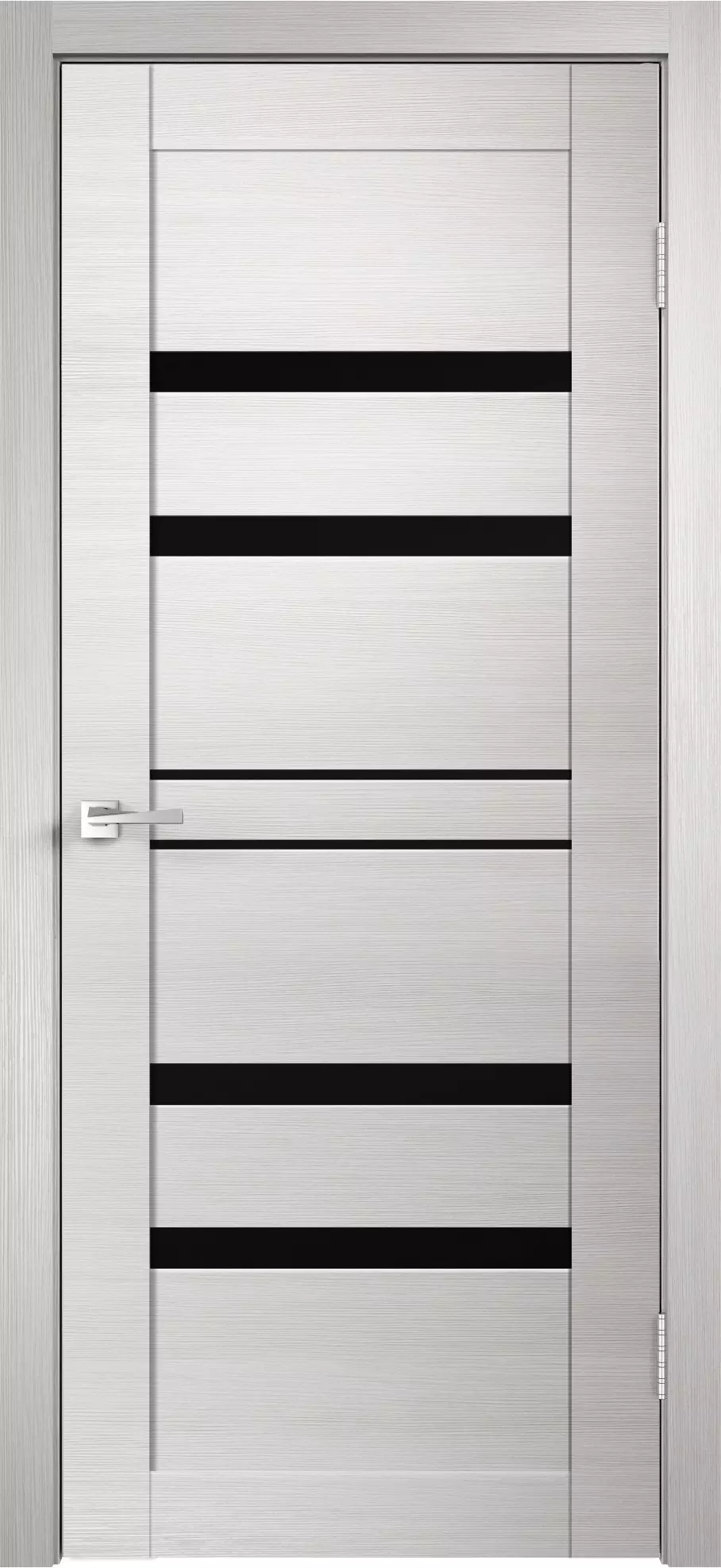 Дверь VellDoris Linea 6 ДО дуб белый поперечный черное 700*2000