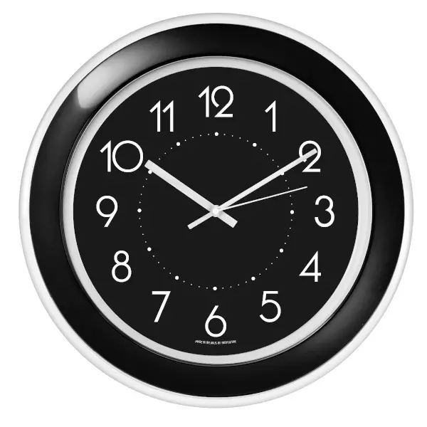 Часы настенные 300мм пластик черные TroykaTime 122201202