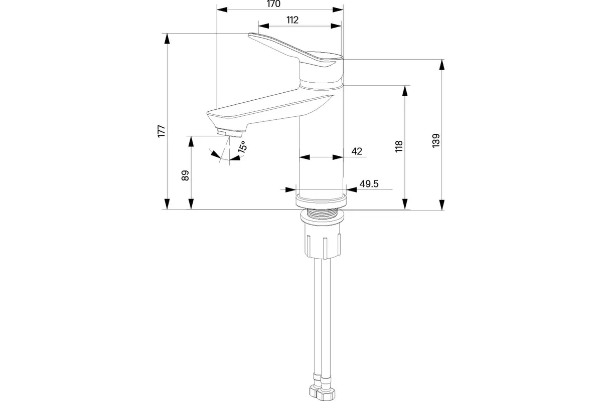 Смеситель для раковины, хром, Milardo Enjoy ENJSB00M01, латунь, классика