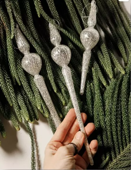 Елочные украшения стекло (3 шт) Сосульки Волшебство на ветках VNVSG-17