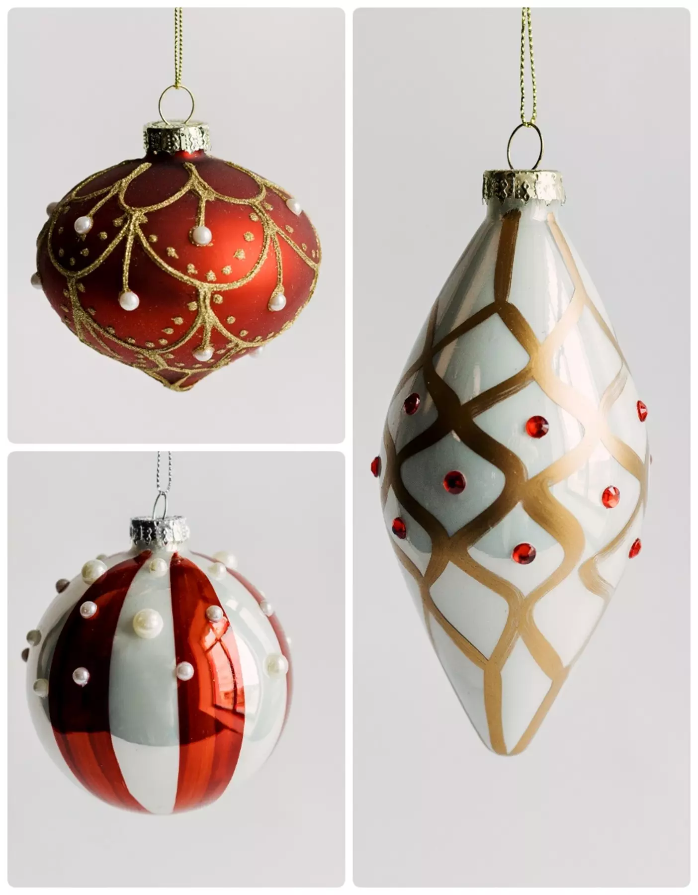 Елочные украшения стекло (3 шт) Шапито Волшебство на ветках VNV23/3-78