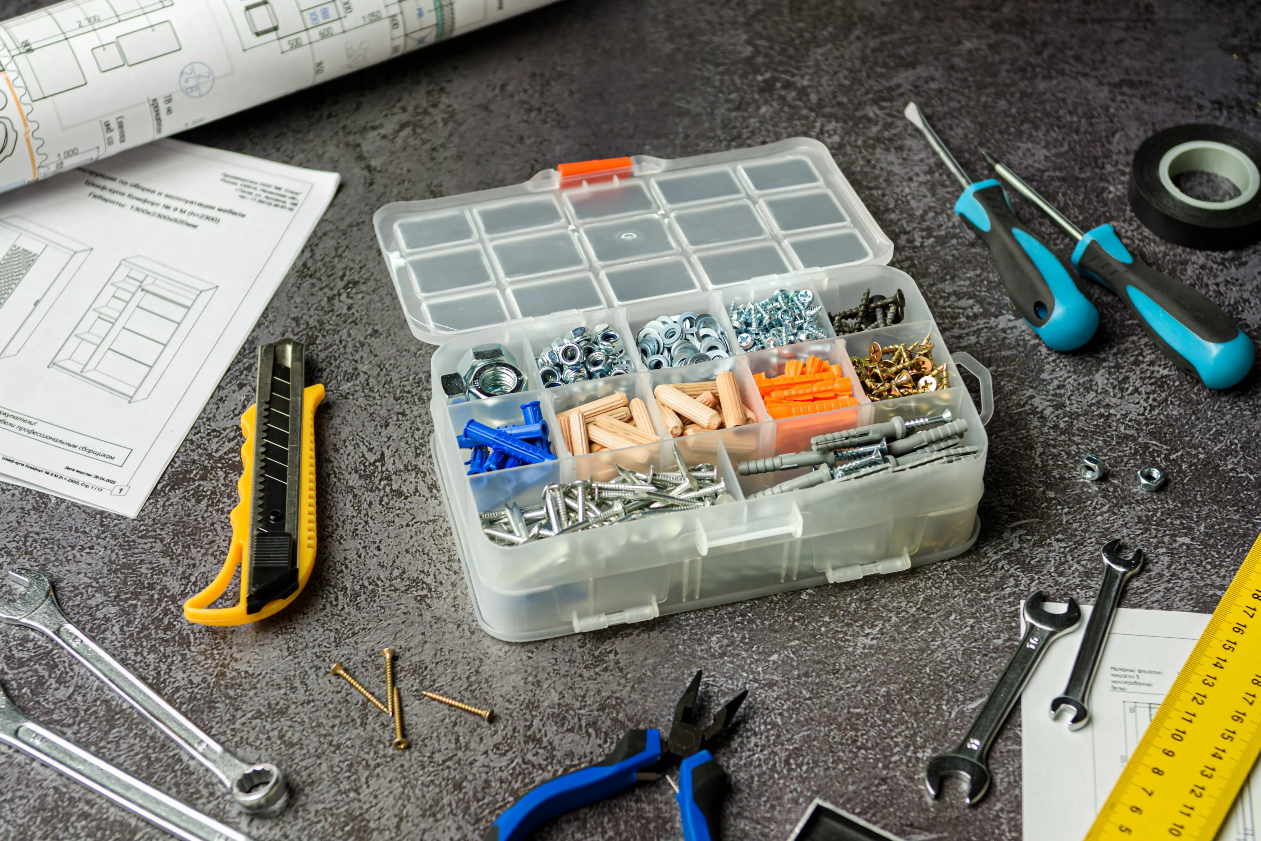 Органайзер для хранения мелочей 205х130х60 мм двусторонний Blocker Expert8&quot;прозрачный матовый