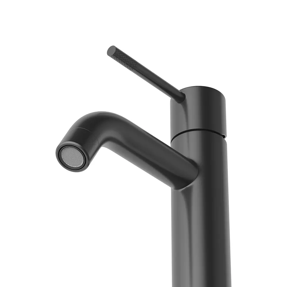 Смеситель для раковины, черный матовый CEZARES RELAX-LS1-NOP с донным клапаном, нерж. сталь