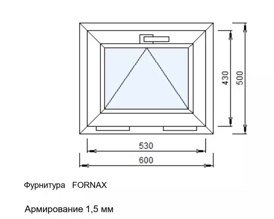 Окно-фрамуга Дачное СТД-11, 600х500мм, 24мм