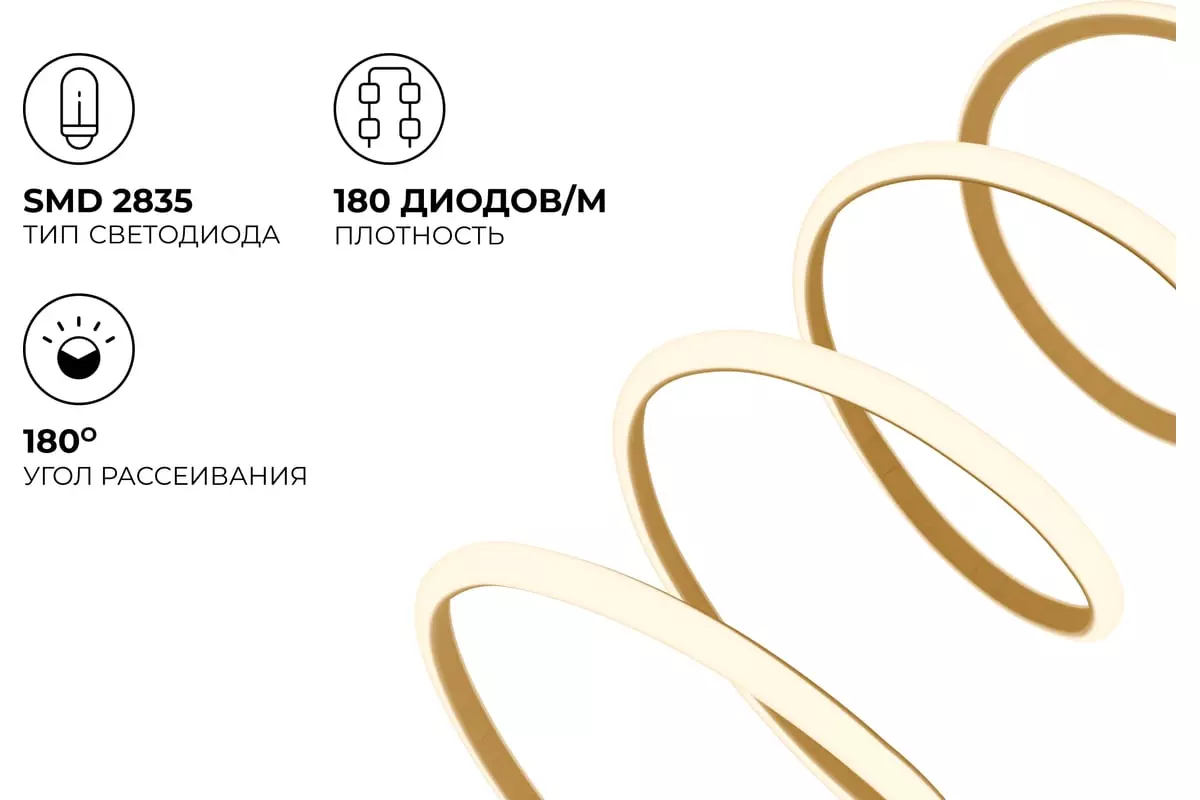 Светодиодная лента для бани и сауны 24В 14,4Вт/м 1200Лм/м 3000К 5м SMD2835 180шт/м IP68 OGM LSE-297