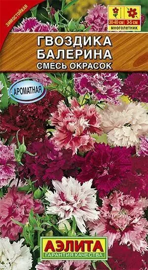 Семена цветов Гвоздика Балерина перистая махровая АЭЛИТА