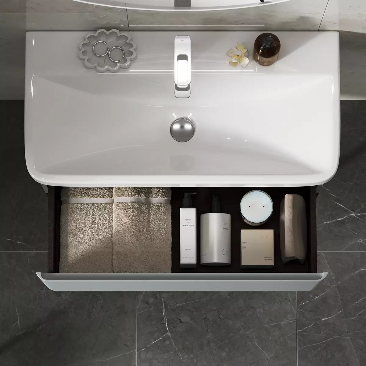 Подвесная тумба с раковиной 80 см EQUIL Elegante/Элеганте T8 Мэйджик/Дуб голиано + рак. Найс 80, tpELGNT80.1Y (9595)-24.26