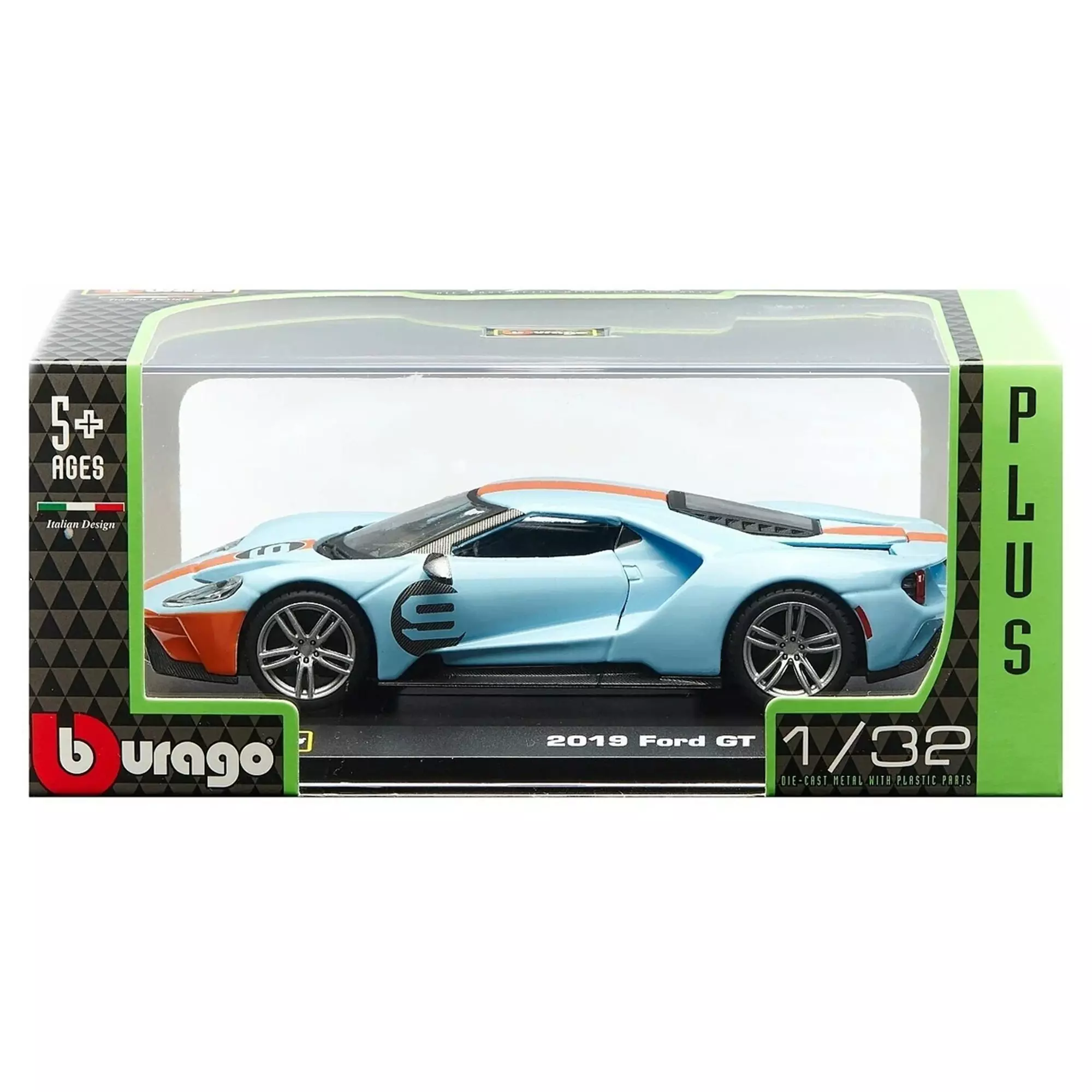 Машинка die-cast Ford GT 2019 Bburago 1:32, оранжево-голубая 18-43043 —  купить по выгодной цене в интернет-магазине Колорлон