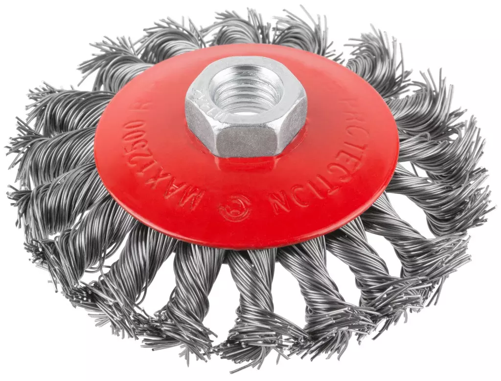 Щетка для УШМ 100 мм Курс 39033 с наклоном стальная