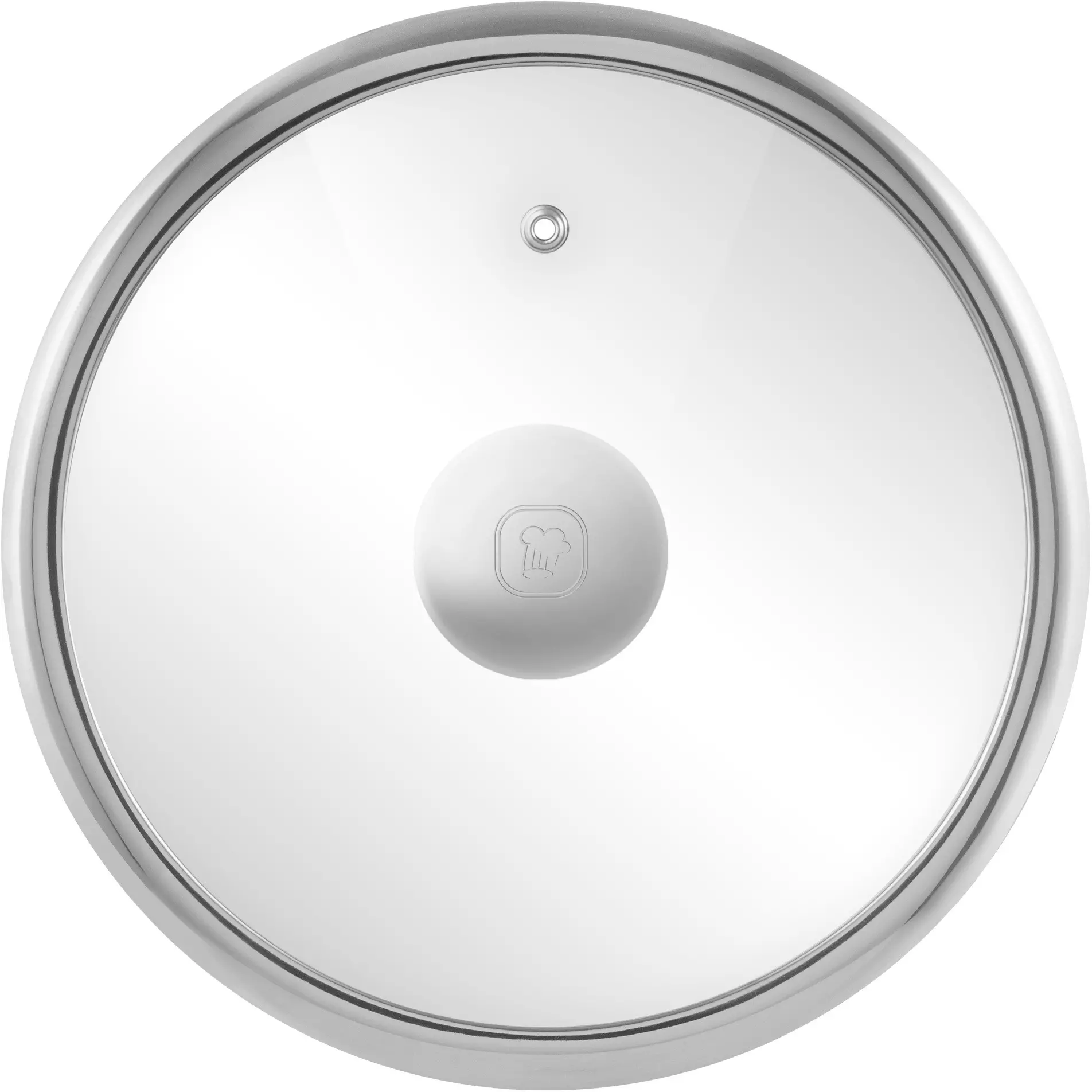 Крышка стеклянная 20 см, плоская с широким стальным ободком, Modern Rondell, RDA-1737