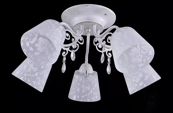 Люстра потолочная 5xЕ27 белое золото Linvel LV 10004/5 Фиалка