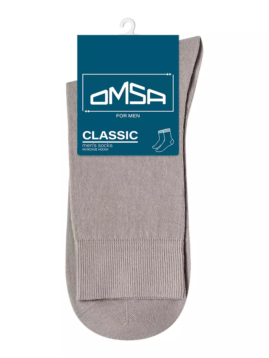 Носки мужские OMSA CLASSIC 203 гладь всесезон. Светло-серый р-р 25-27