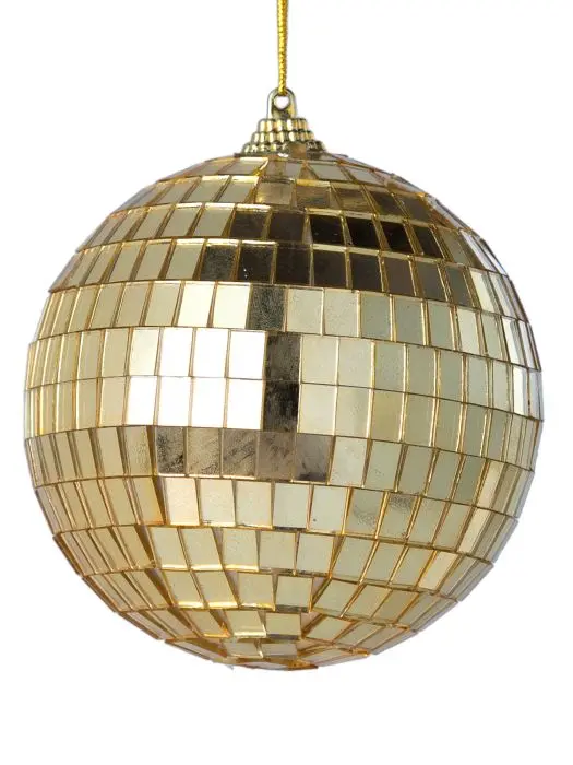 Новогодний Диско Шар Золотой Блеск, пенопласт и стекло, 8x8x8 см, 89186 