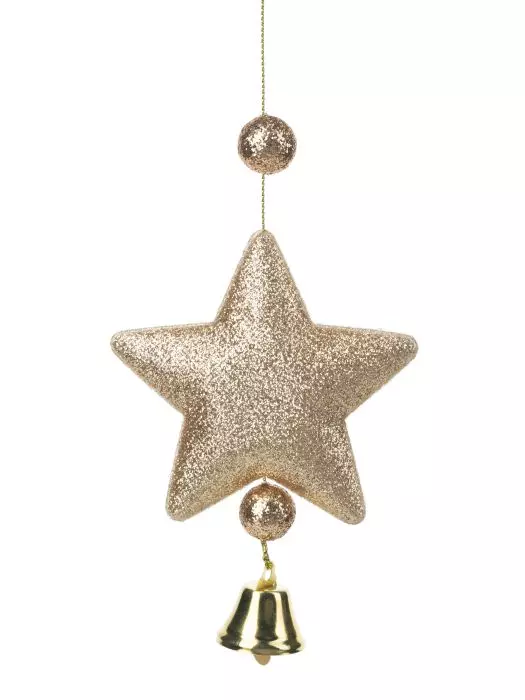 НГ подвесное украшение Золотая звездочка с подвесом из полиэтилена / 18,5x9x2,5см 89480