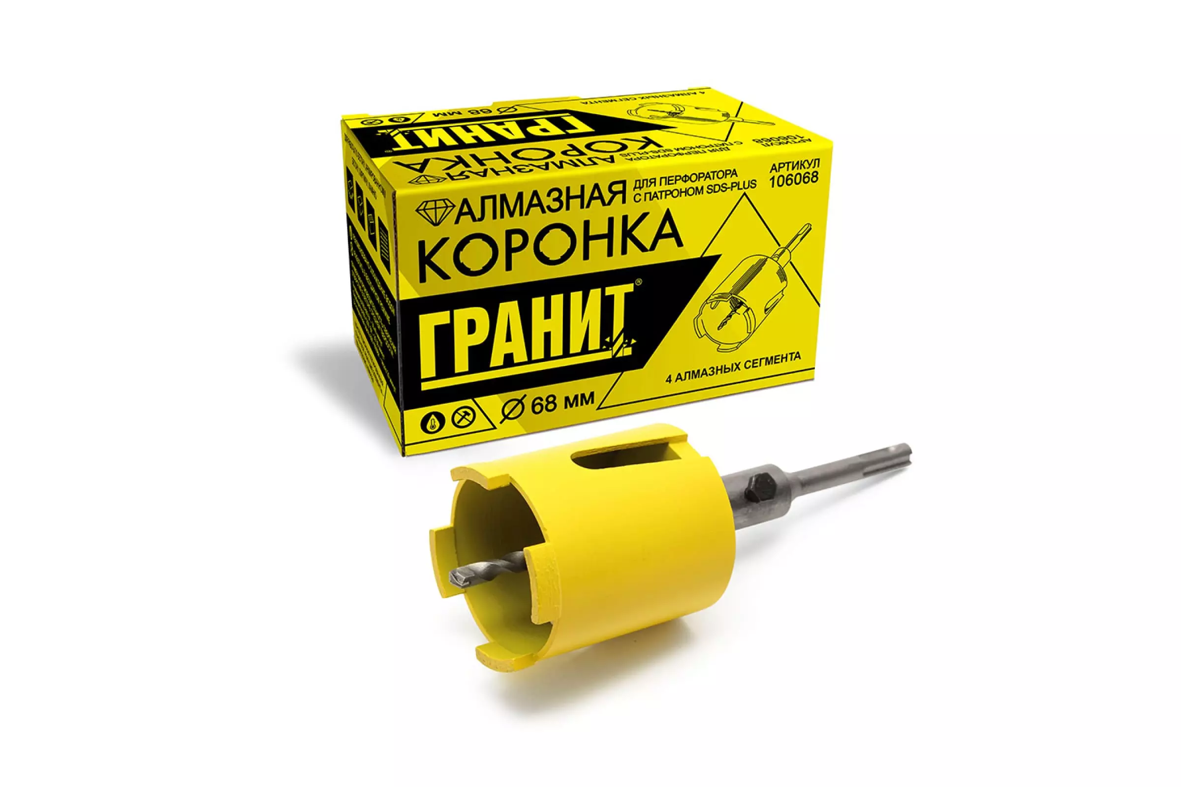 Коронка алмазная (68 мм; SDS-PLUS) ГРАНИТ 106068