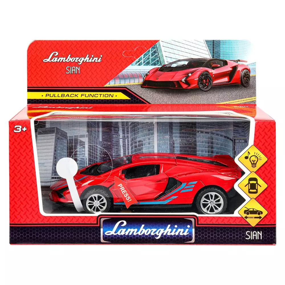 Автомобиль Lamborghini Sian 15см металл красный Технопарк 2301C0045-R