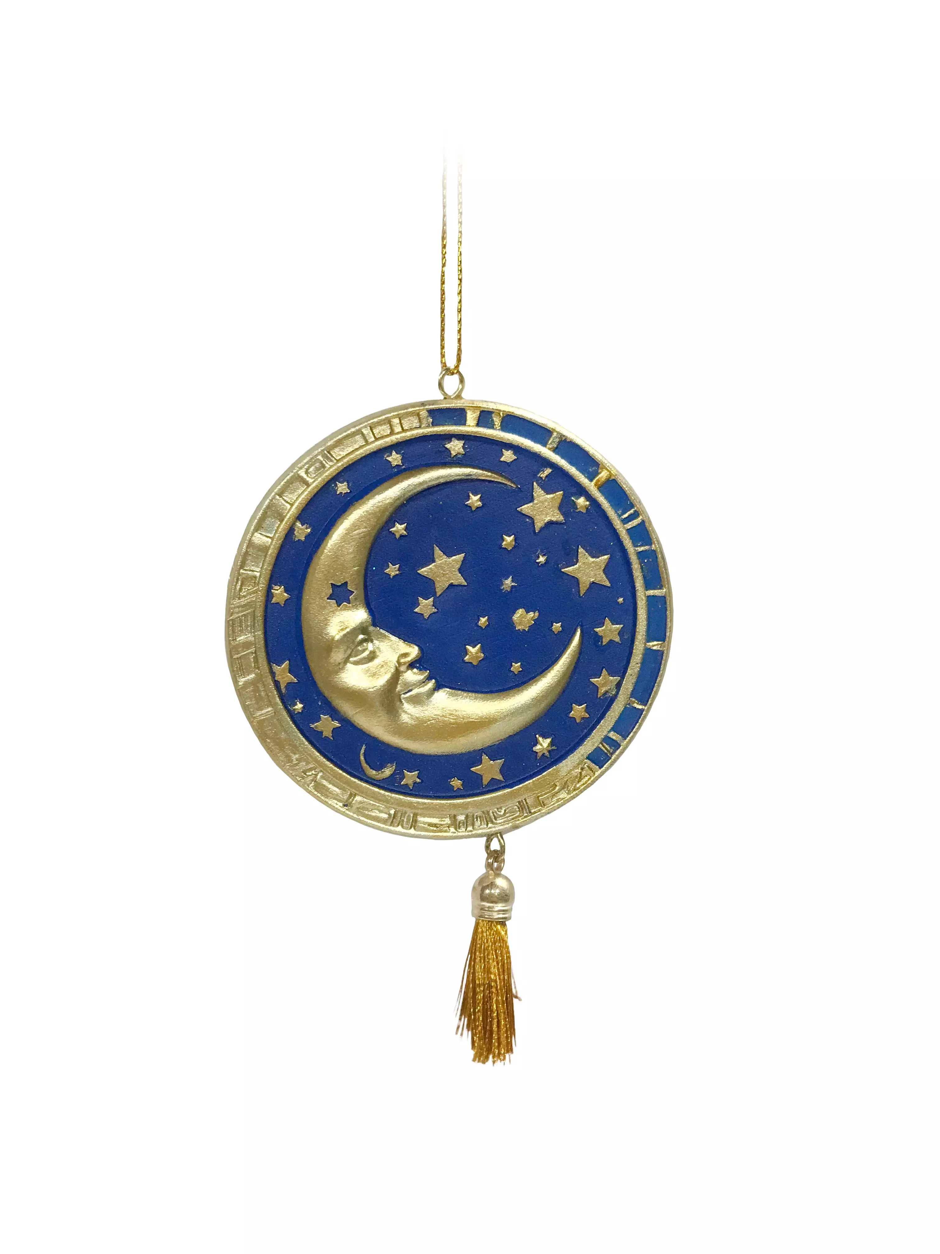 Новогоднее подвесное украшение из полирезины с декором из полиэстера / 1*8*8см 95516