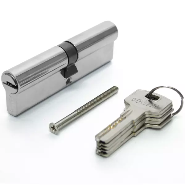 Цилиндровый механизм 100 мм (50/50) ключ-ключ, серебро Pobedit 8127101