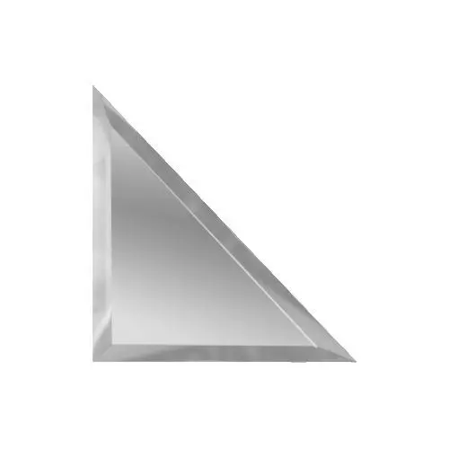 Плитка зеркальная треугольная с фацетом 10 мм (180х180мм) серебрянная