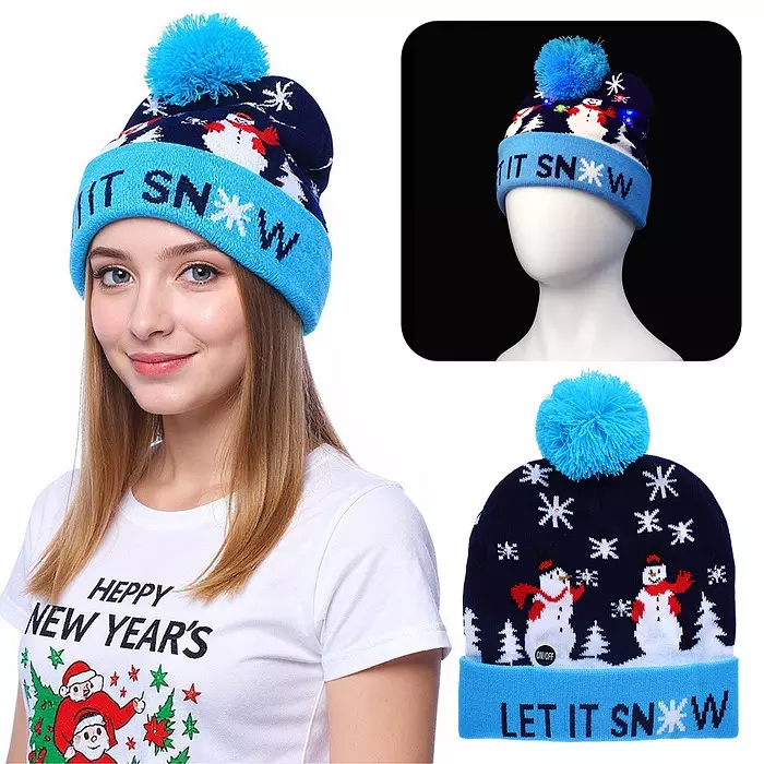 Новогодняя шапка с подсветкой Зимняя сказка 00-6848