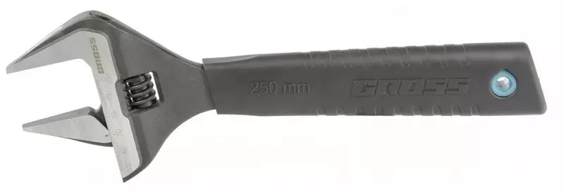 Разводной ключ 250 мм,CrV, тонкие губки, защитные насадки Gross 15569