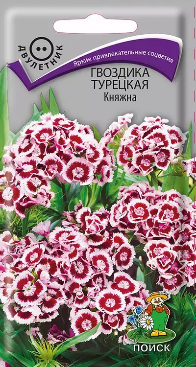 Семена цветов Гвоздика турецкая Княжна 0,3гр(Поиск)