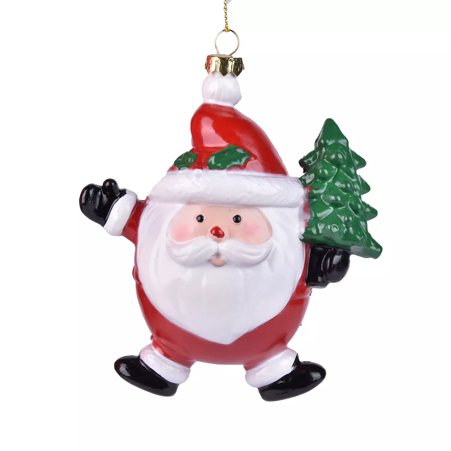 Елочная игрушка Дед Мороз с елочкой, 10.8х6х11.5 см, 10920-1057