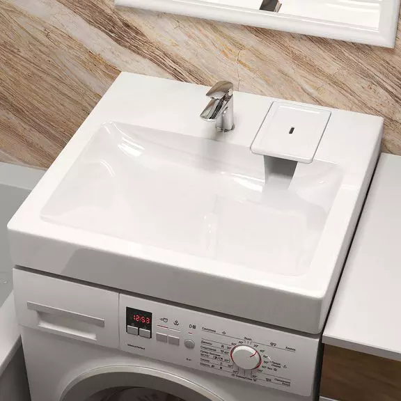 Раковина над стиральной машиной 60x60х9 см Reflexion Kappa RX6060KA в комплекте сифон и крепёж