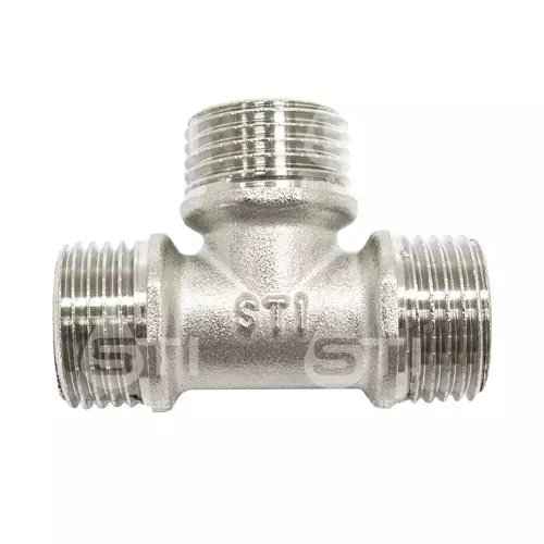 Тройник 3/4" НР, никель, STI