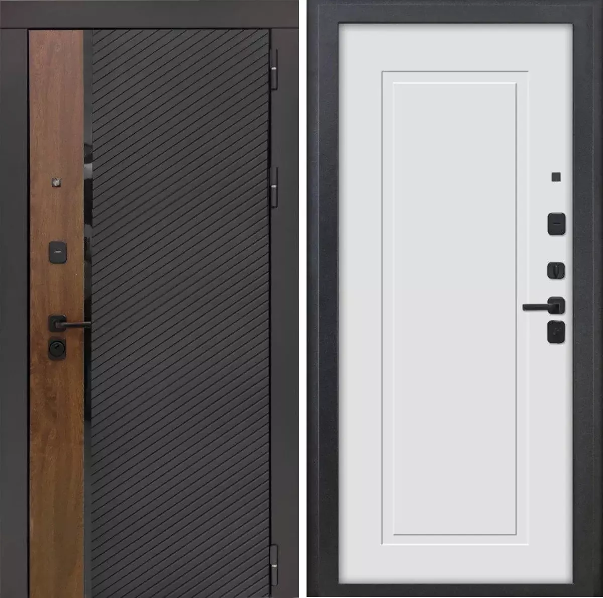 Дверь входная металл Термо "ДвериПро" 3K L-1101/ФЛ-25 Веллуто бьянко 860*2050 (Пр)