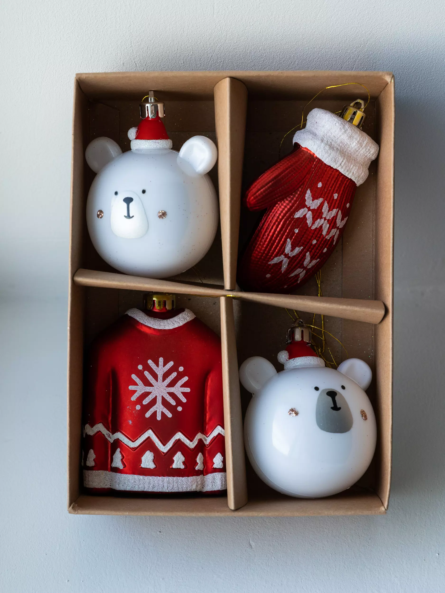 Елочные украшения пластик (4 шт) Волшебство на ветках VNVE-B33