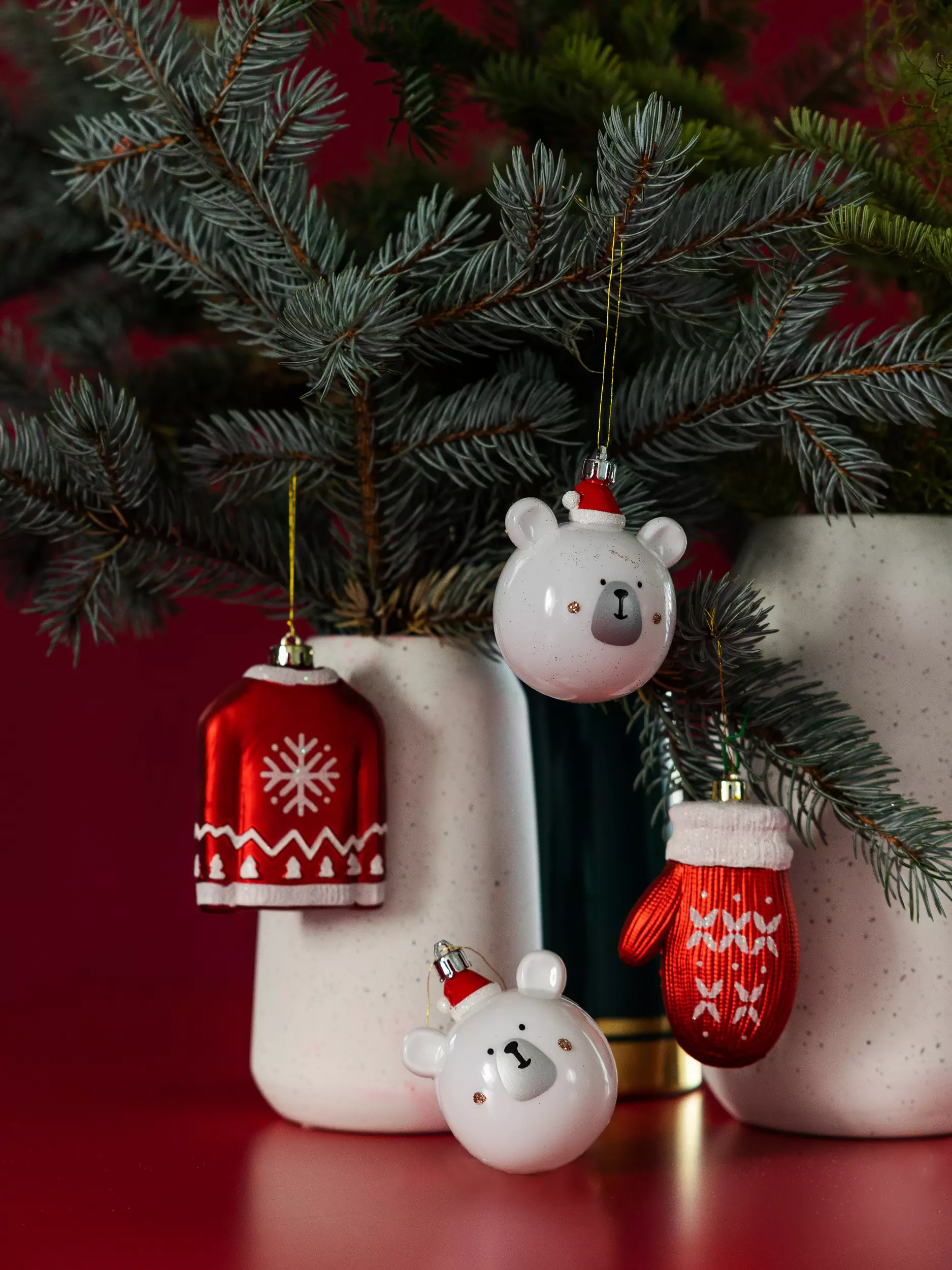 Елочные украшения пластик (4 шт) Волшебство на ветках VNVE-B33