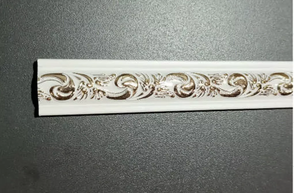 Молдинг декоративный 2400х14х30 мм, дюрополимер,цветной Paolo Arte COL157-54 белый с золотом