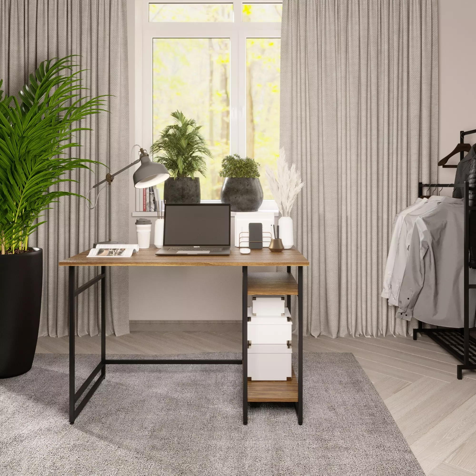 Стол компьютерный Loft 76х111х68 см, эвок, черный. Gutta