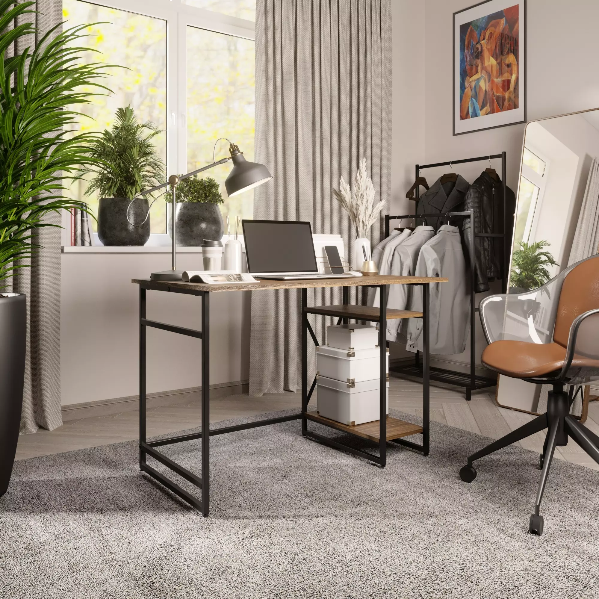 Стол компьютерный Loft 76х111х68 см, эвок, черный. Gutta