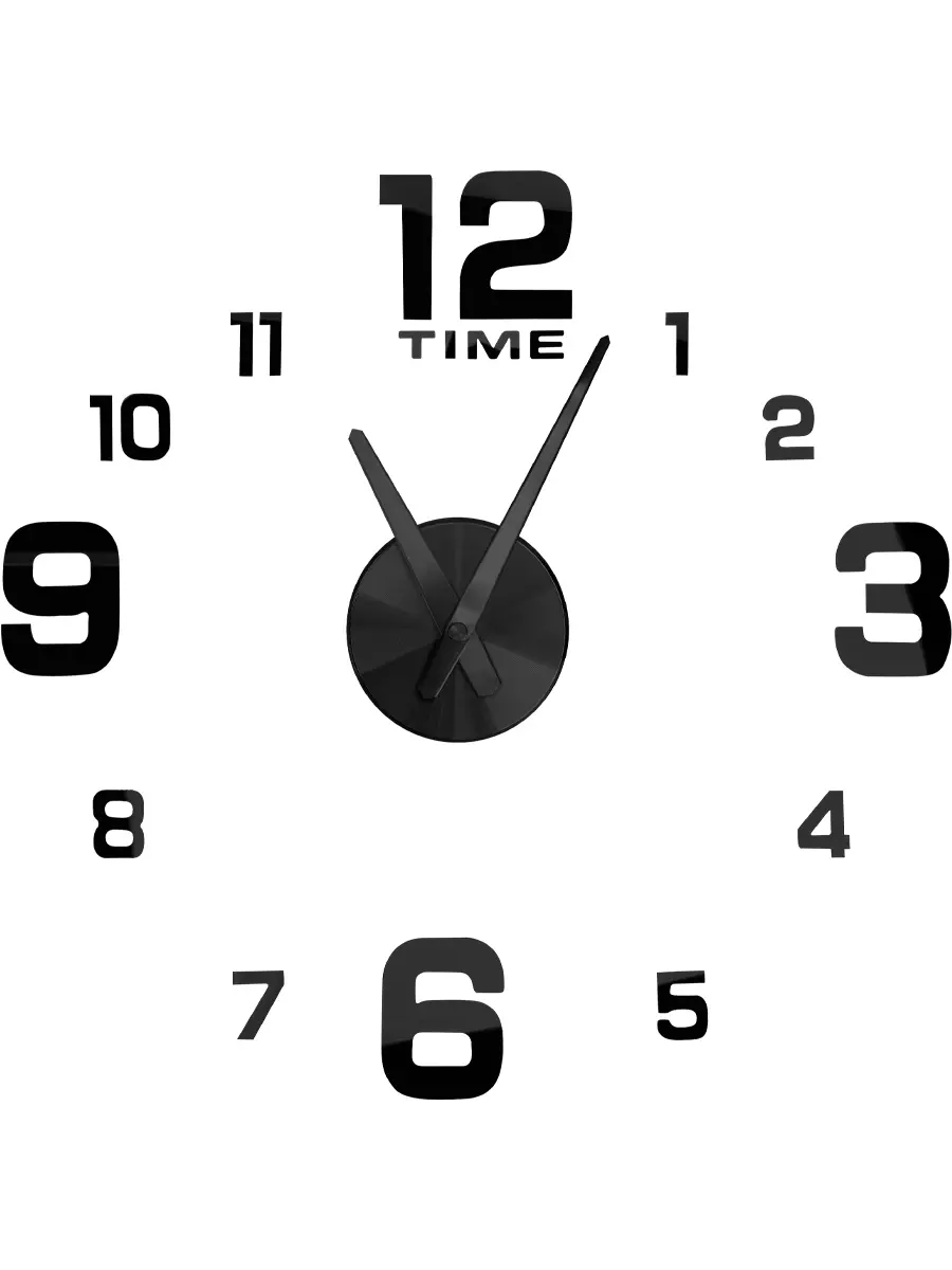 Часы настенные 50-70 см Классические S, черные ЧН-7522