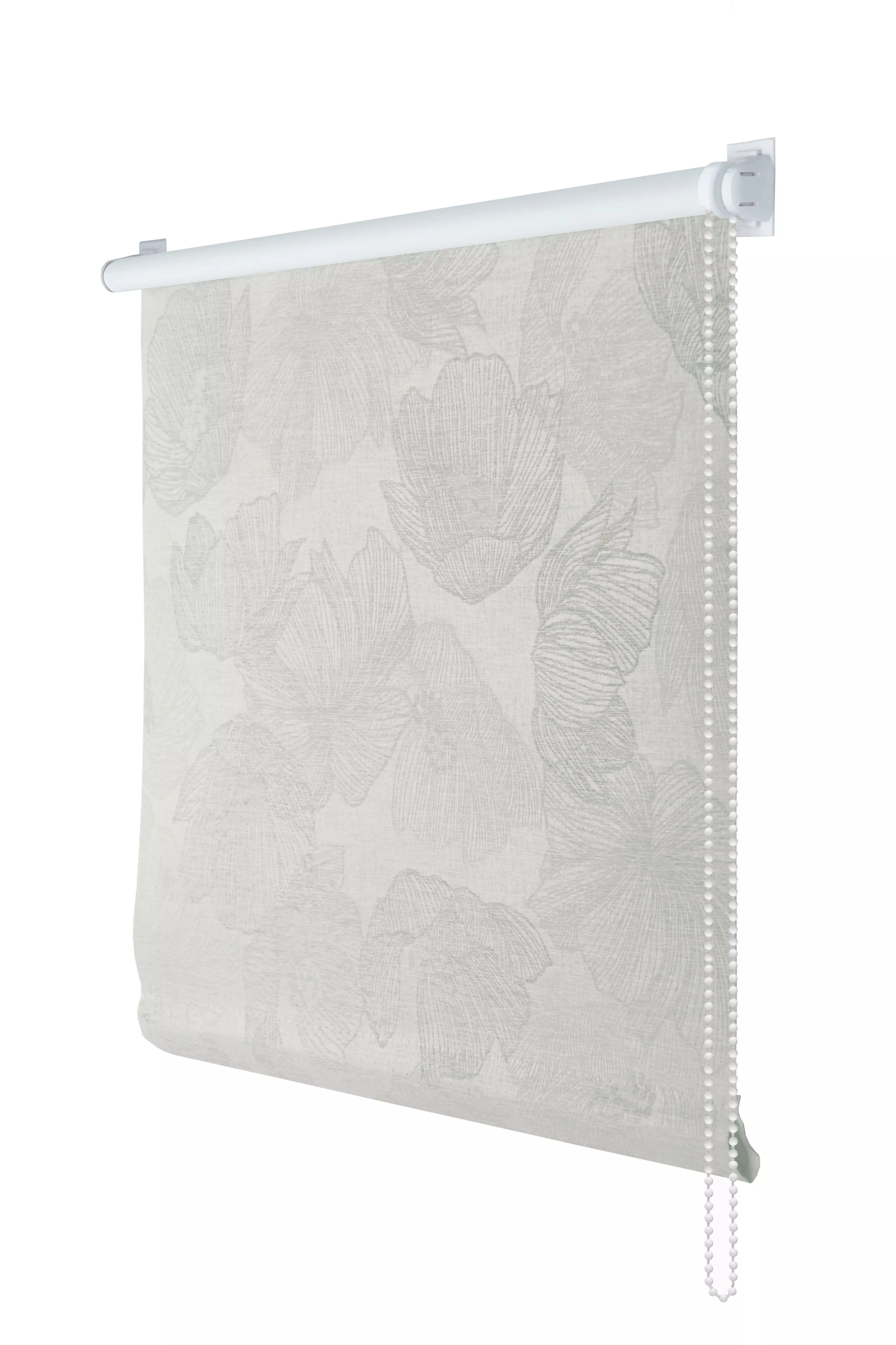 Рулонная штора блэкаут флора 180 (176)*160 см светло-серый Магеллан