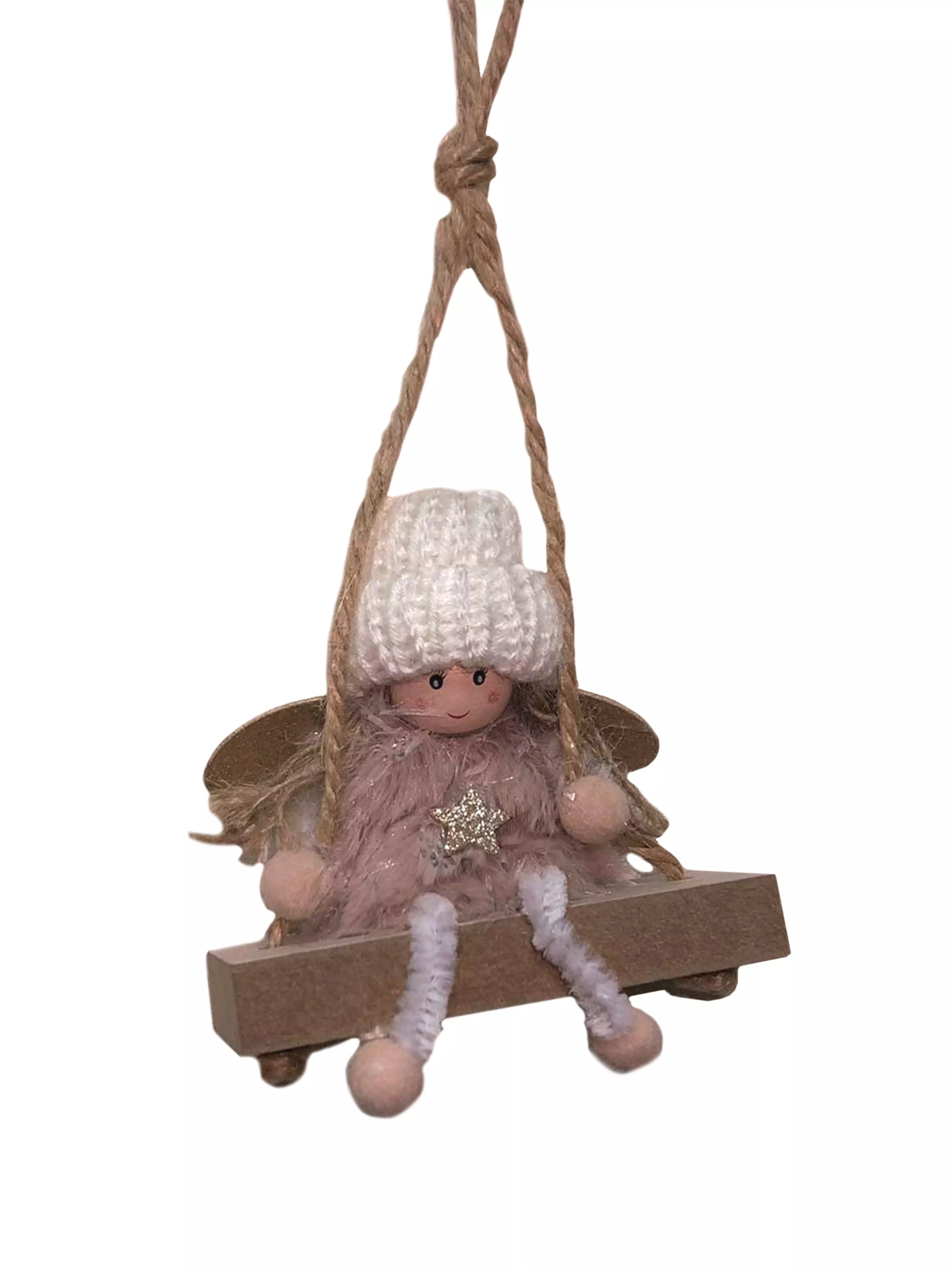 Новогоднее подвесное украшение (полиэстер, древесина тополя) / 8x3x10см 95285