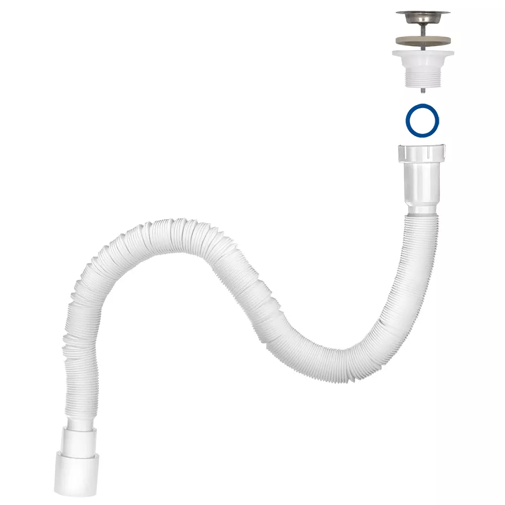 Гибкая труба с выпуском 1 1/2&quot;х40/50, max 1400 мм, выпуск с решёткой, MasterProf ИС.110698